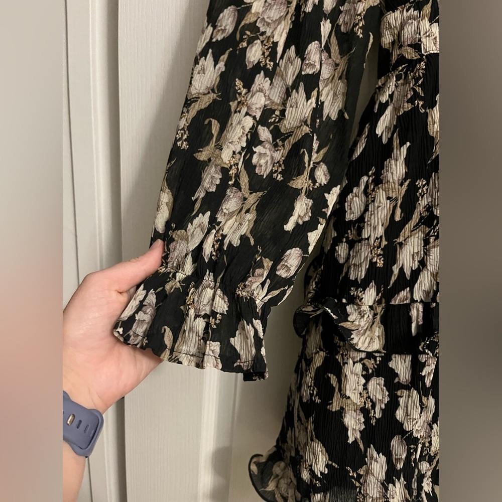 NWT Petal & Pup Adeline Floral Tiered Ruffle Long-Sleeve Feminine Mini Dress - Picture 6 of 12